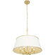 Coco 6 Light 24 inch Matte White/French Gold Pendant Ceiling Light