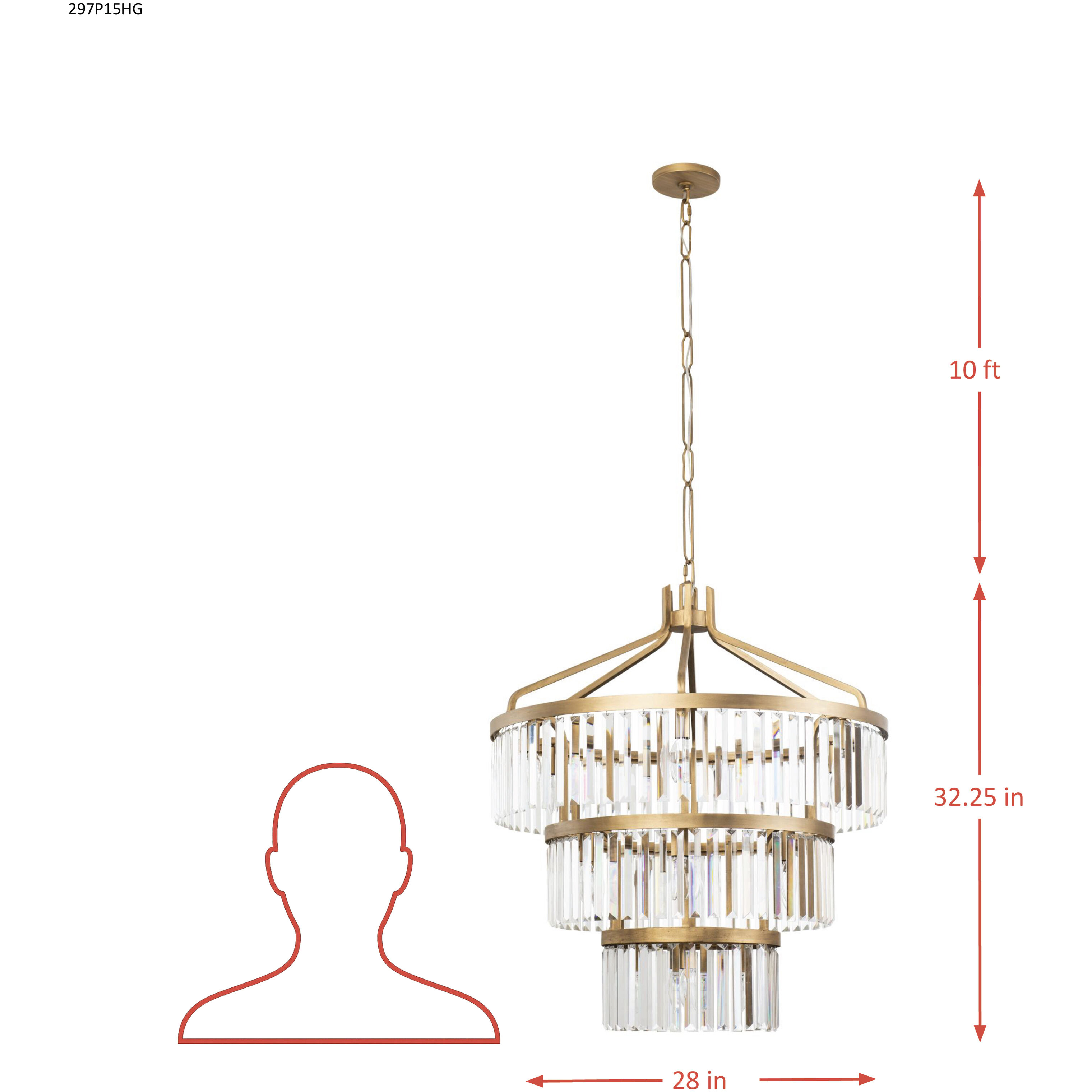 Social Club 15 Light 28 inch Havana Gold Pendant Ceiling Light