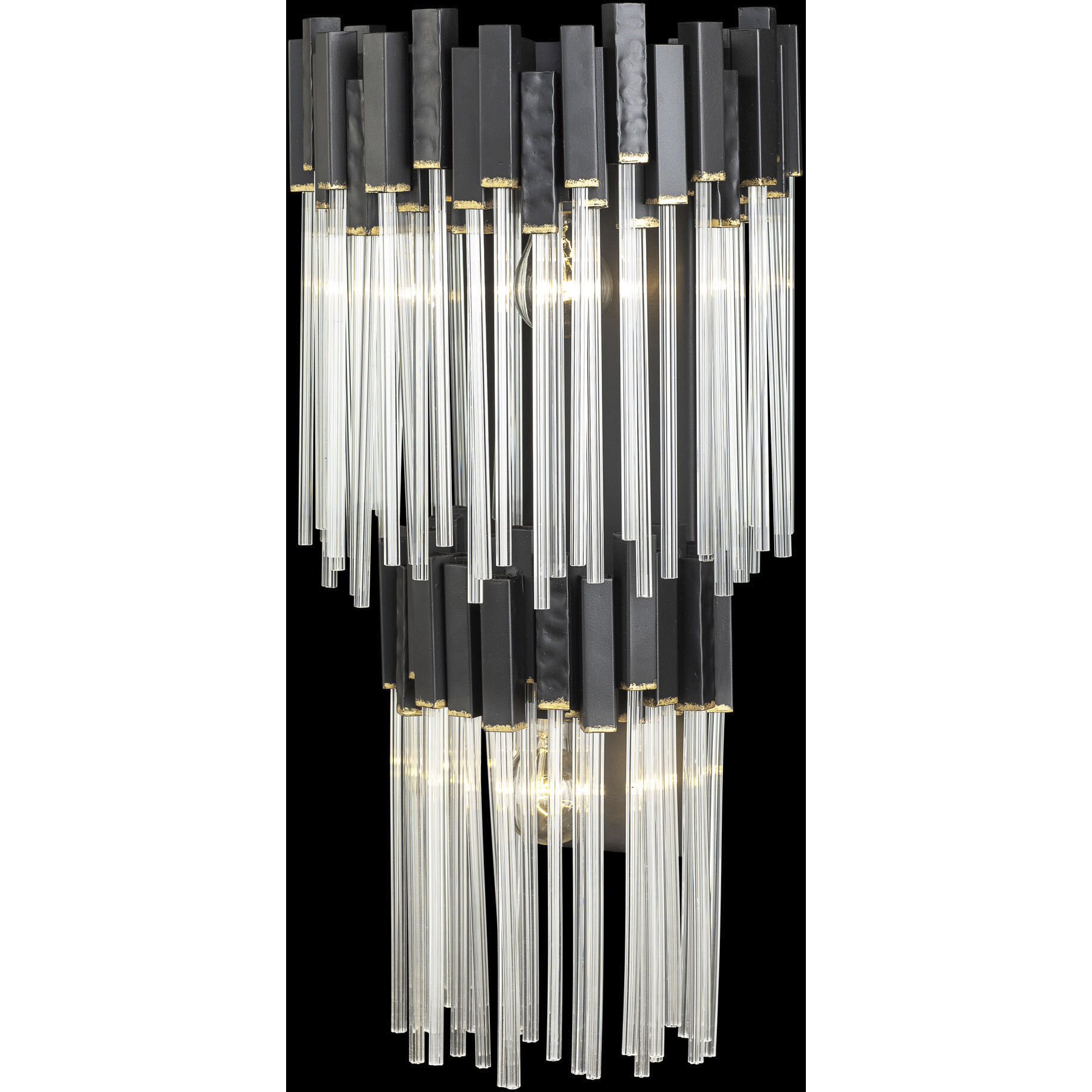 Matrix 2 Light 12.5 inch Matte Black and French Gold Wall Sconce Wall Light in Matte Black/French Gold