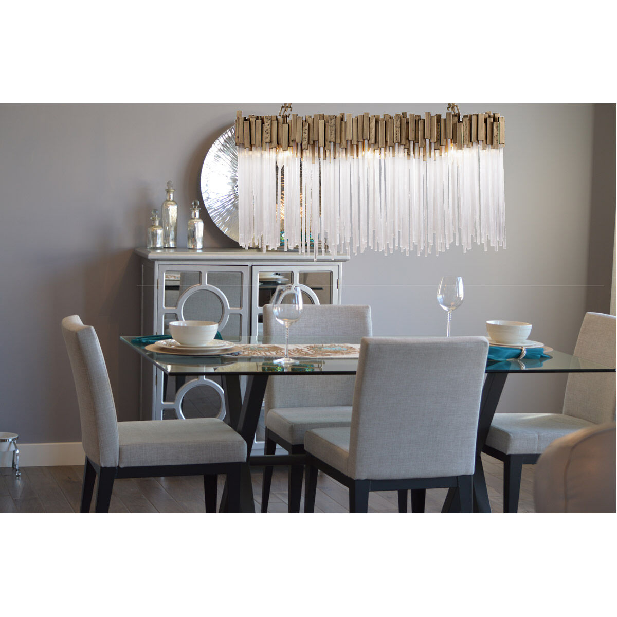 Matrix Linear Pendant Ceiling Light in Havana Gold, 6