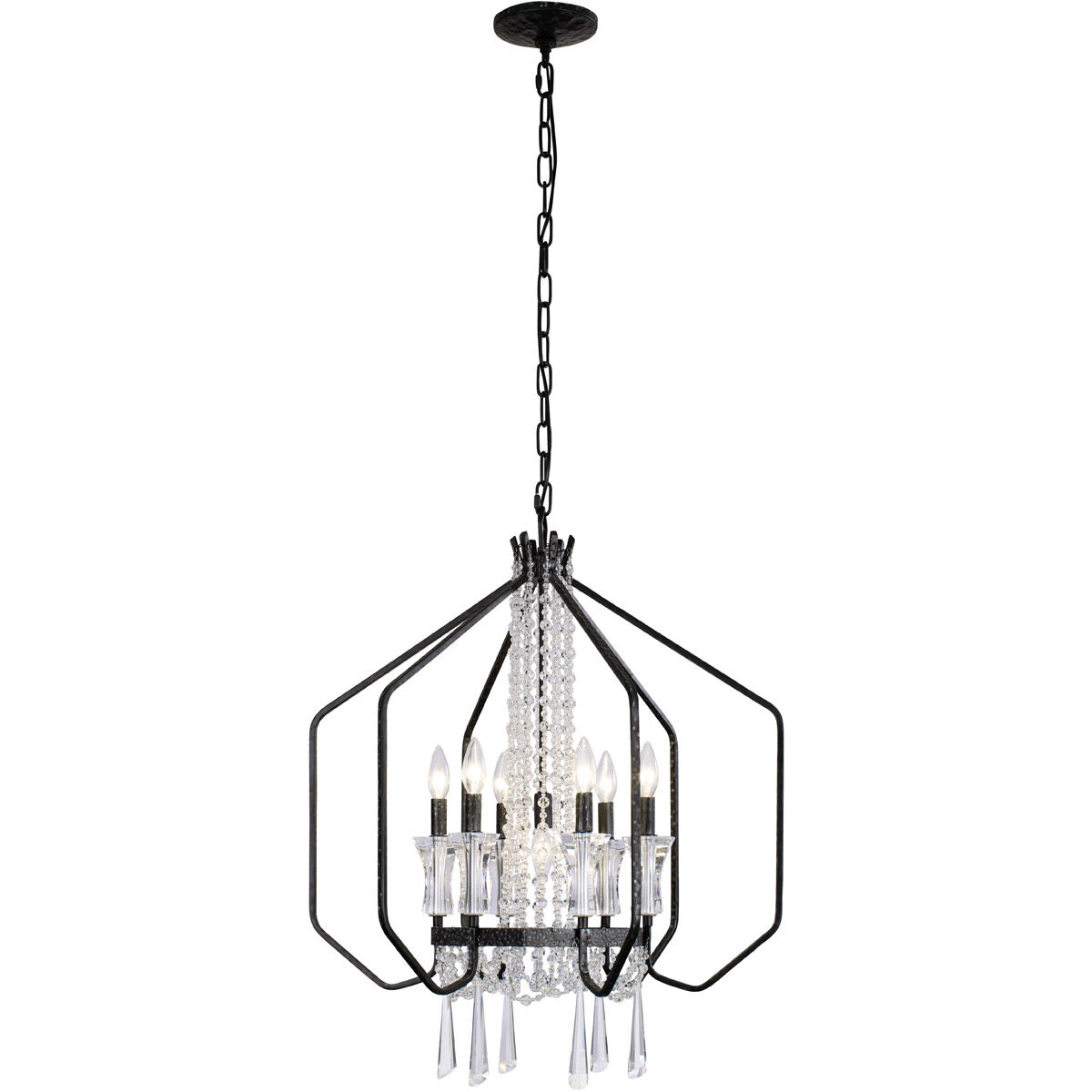 Barcelona 7 Light 26 inch Onyx and Clear Pendant Ceiling Light