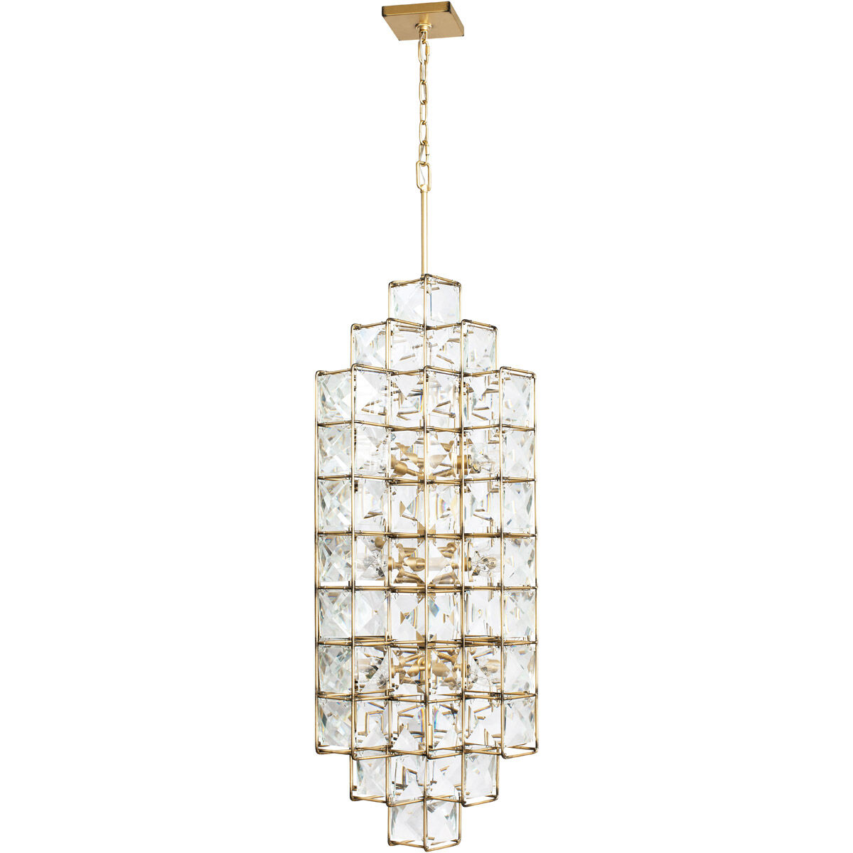 Cubic 14 Light 18.5 inch Calypso Gold Foyer Pendant Ceiling Light