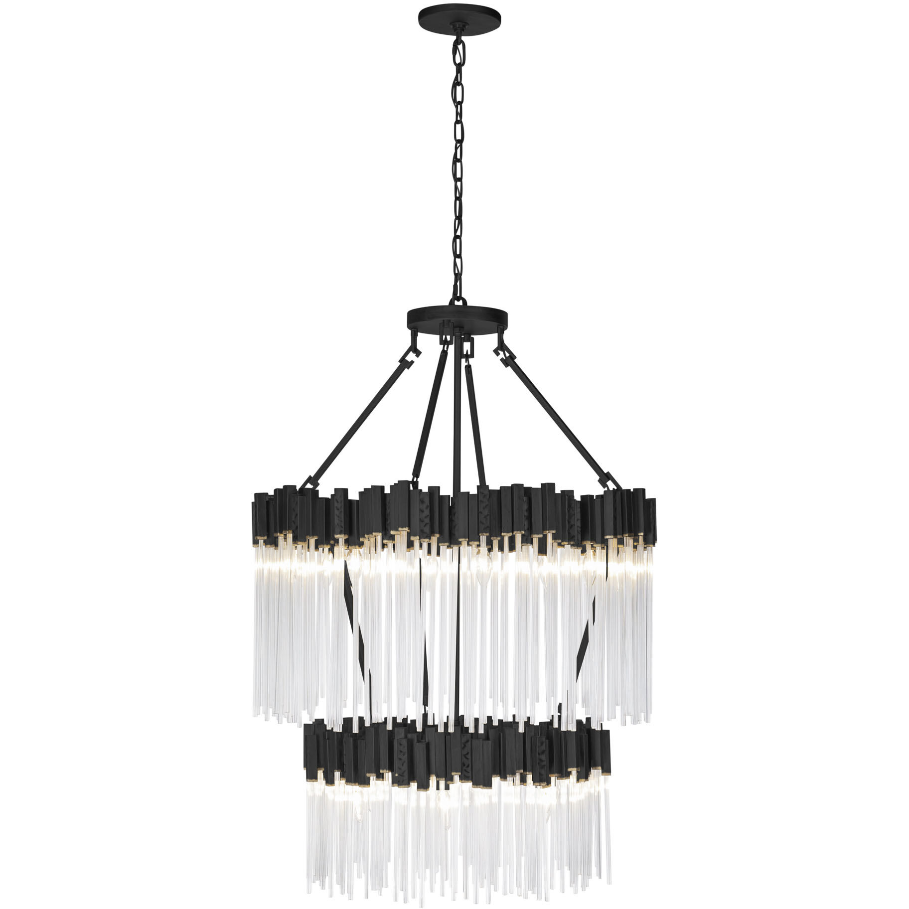 Matrix 14 Light 30 inch Matte Black and French Gold Chandelier Ceiling Light