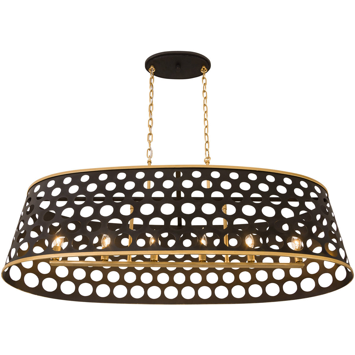 Bailey 6 Light 44 inch Gold Linear Pendant Ceiling Light