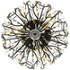 Bask 3 Light 18 inch Matte Black and French Gold Semi-Flush Ceiling Light
