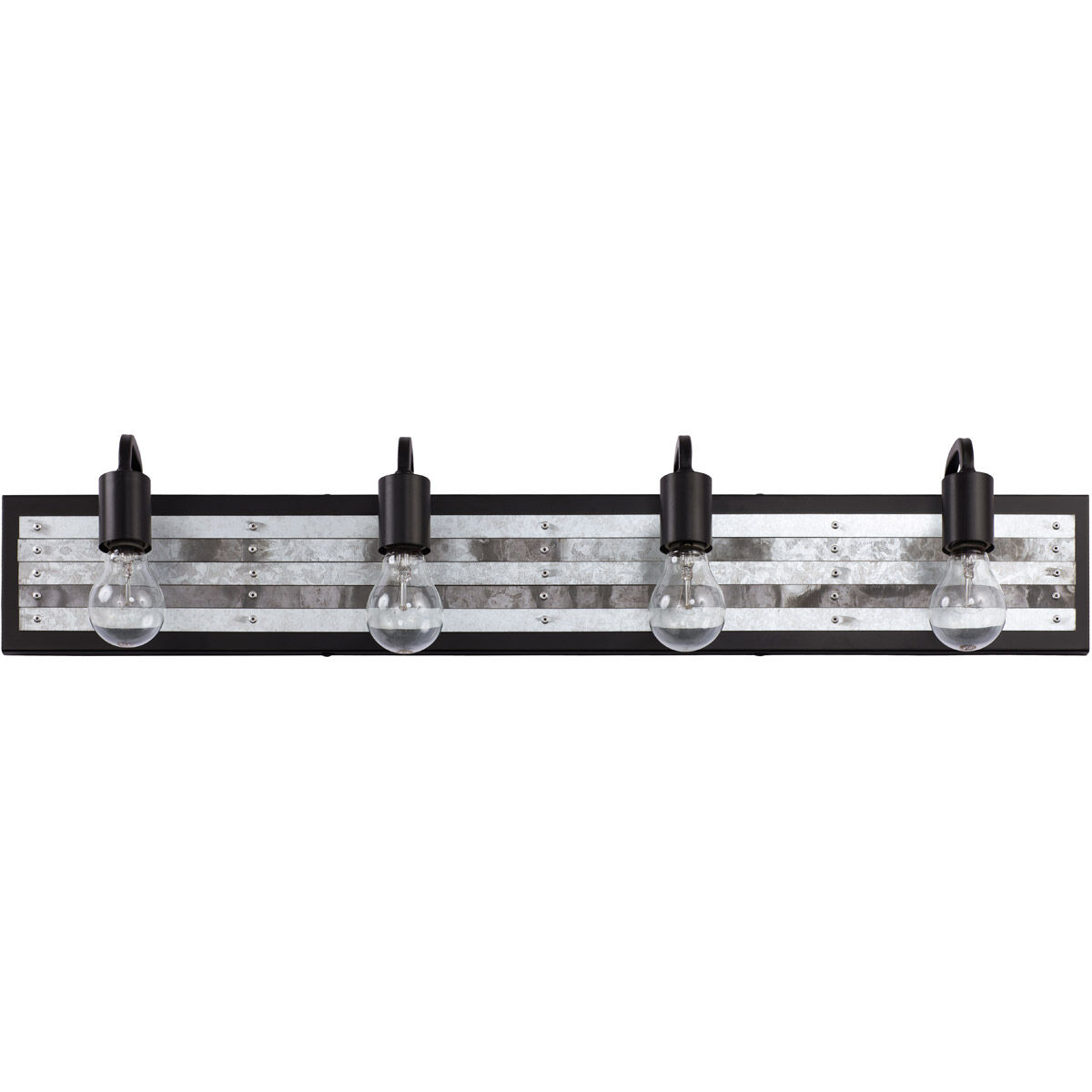 Abbey Rose 4 Light 34 inch Black and Galvanized Bath Vanity Light Wall Light