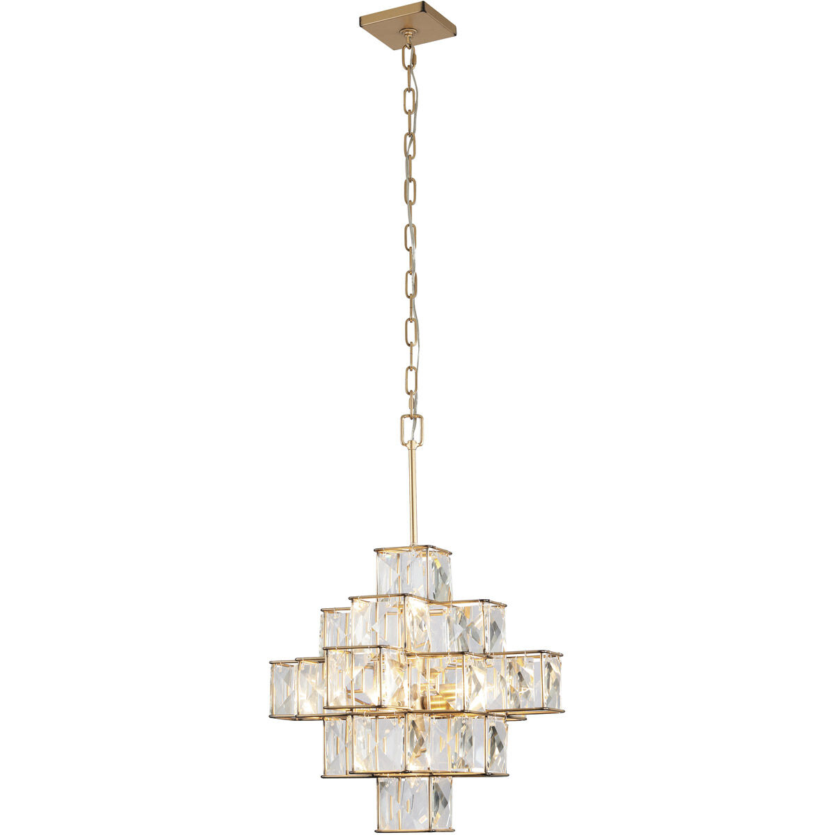 Cubic 6 Light 18.5 inch Calypso Gold Pendant Ceiling Light