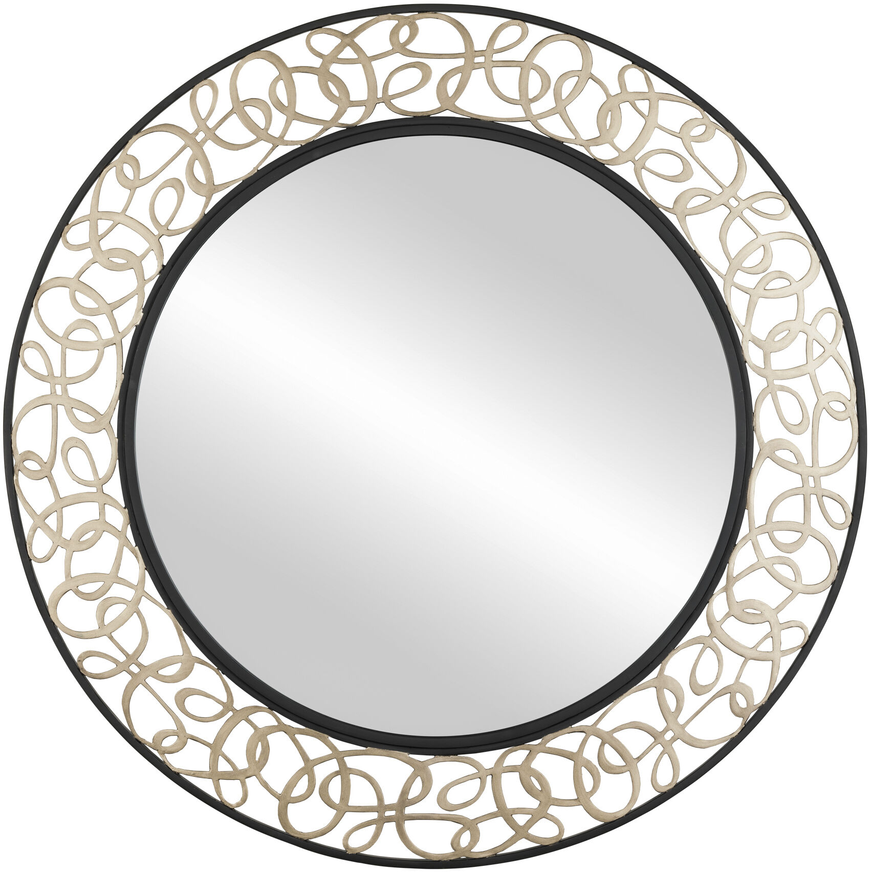 Scribble 33 inch Matte Black with Artifact Wall Mirror