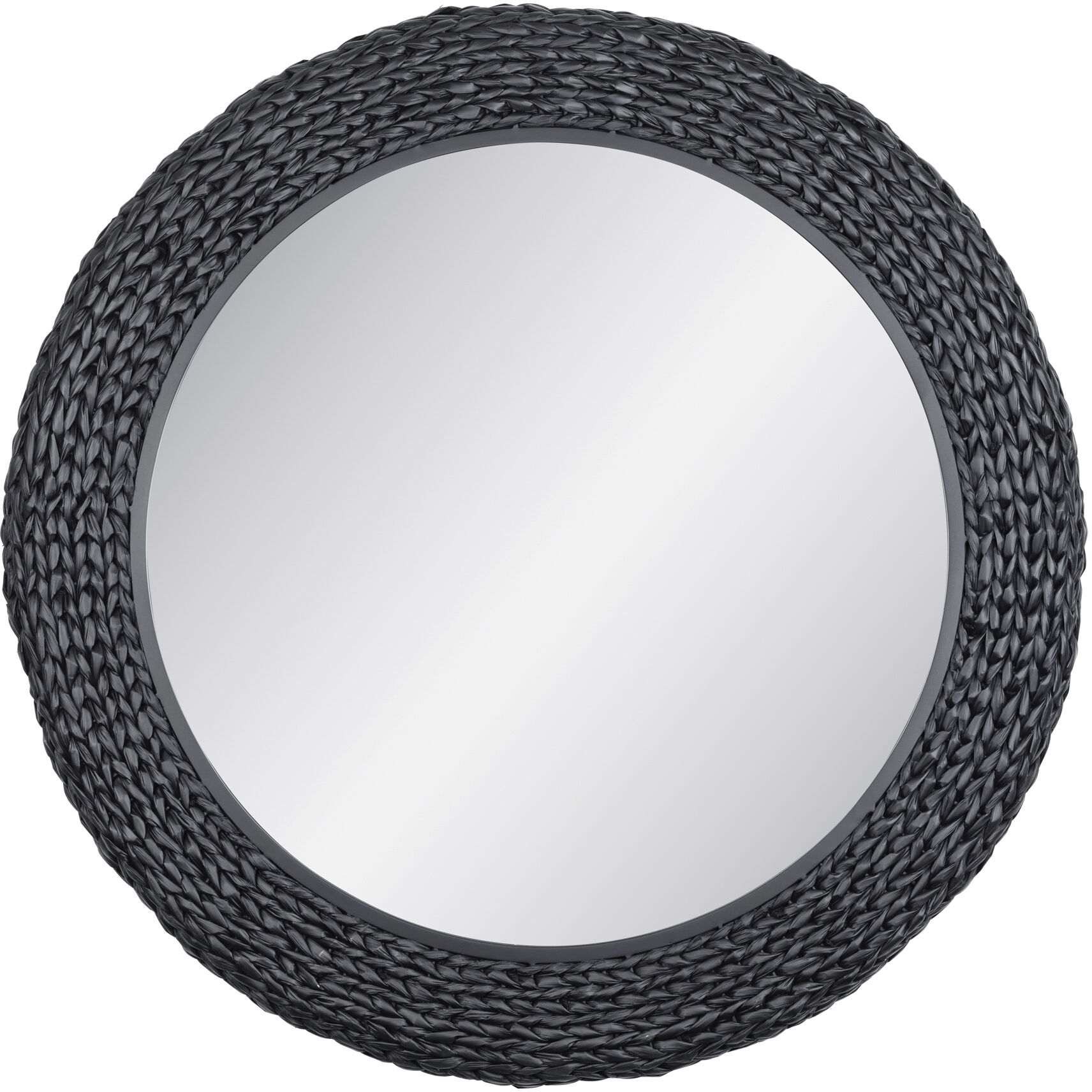 Athena 40.25 X 40.25 inch Matte Black with Black Seagrass Wall Mirror
