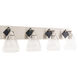Prestige 4 Light 34 inch Brushed Nickel Bath Vanity Wall Light