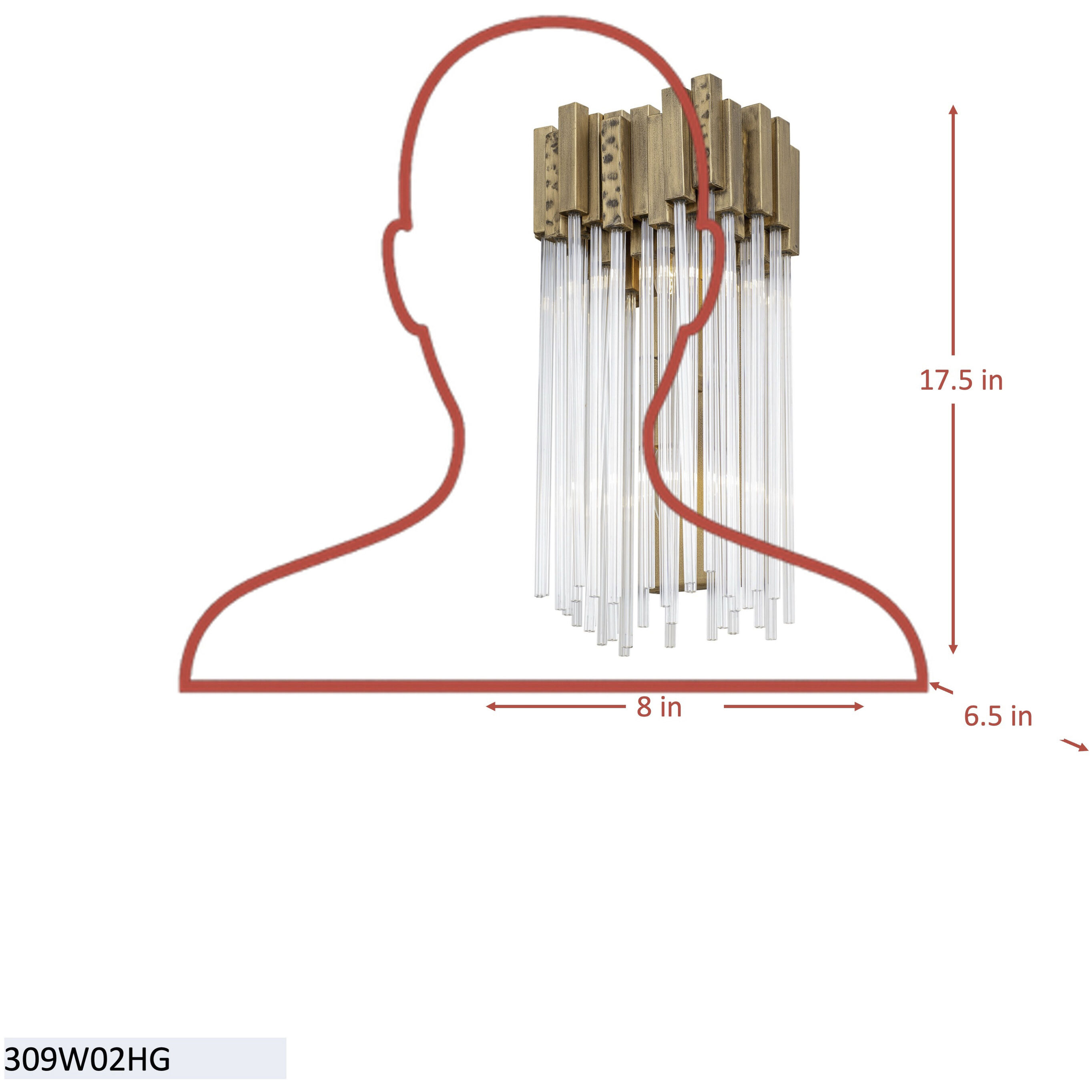 Matrix 2 Light 8 inch Havana Gold Wall Sconce Wall Light