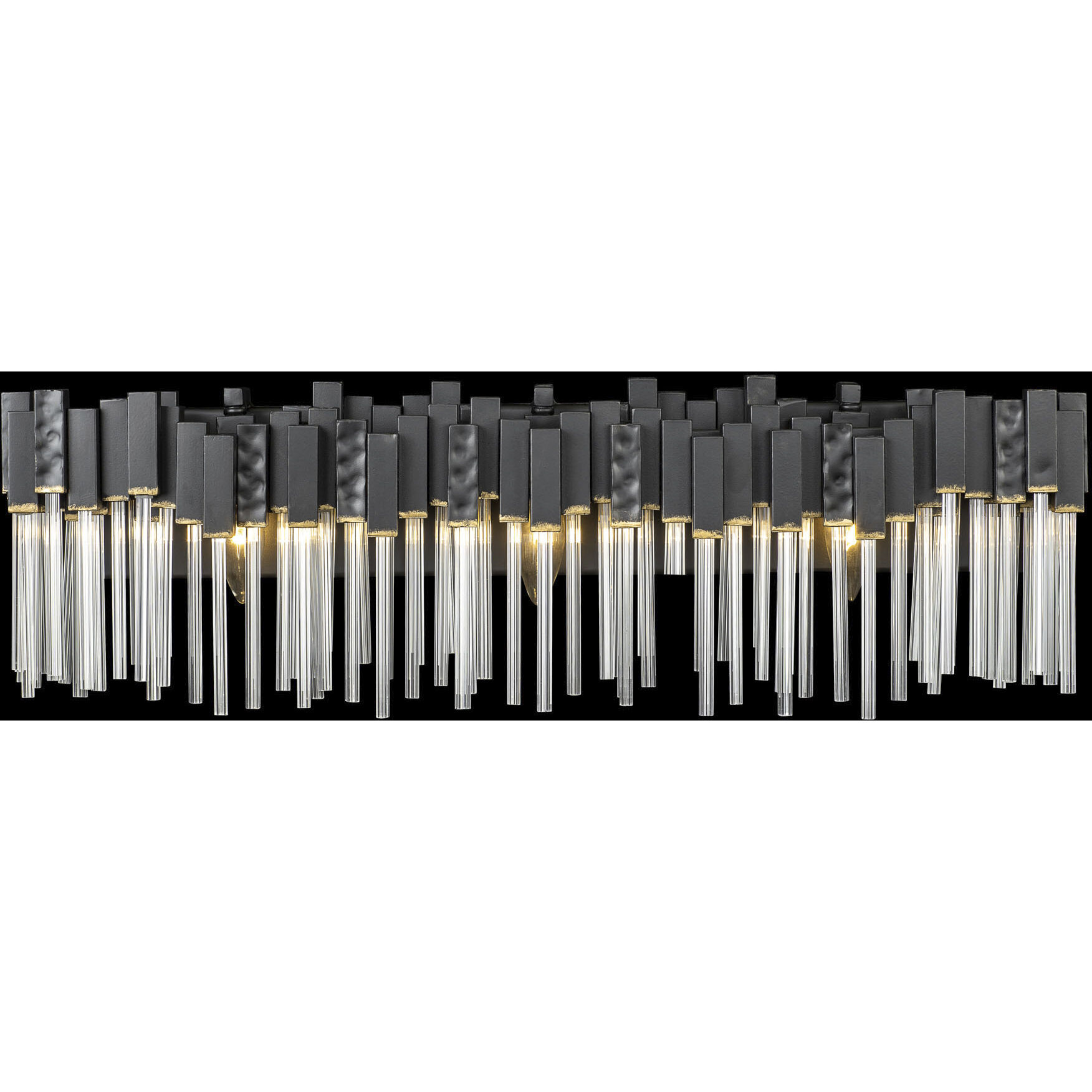 Matrix 3 Light 28 inch Matte Black and French Gold Bath Vanity Light Wall Light