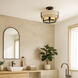 Blonde Moment 3 Light 16.5 inch Matte Black and Honey with Medium Oak Semi-Flush Ceiling Light