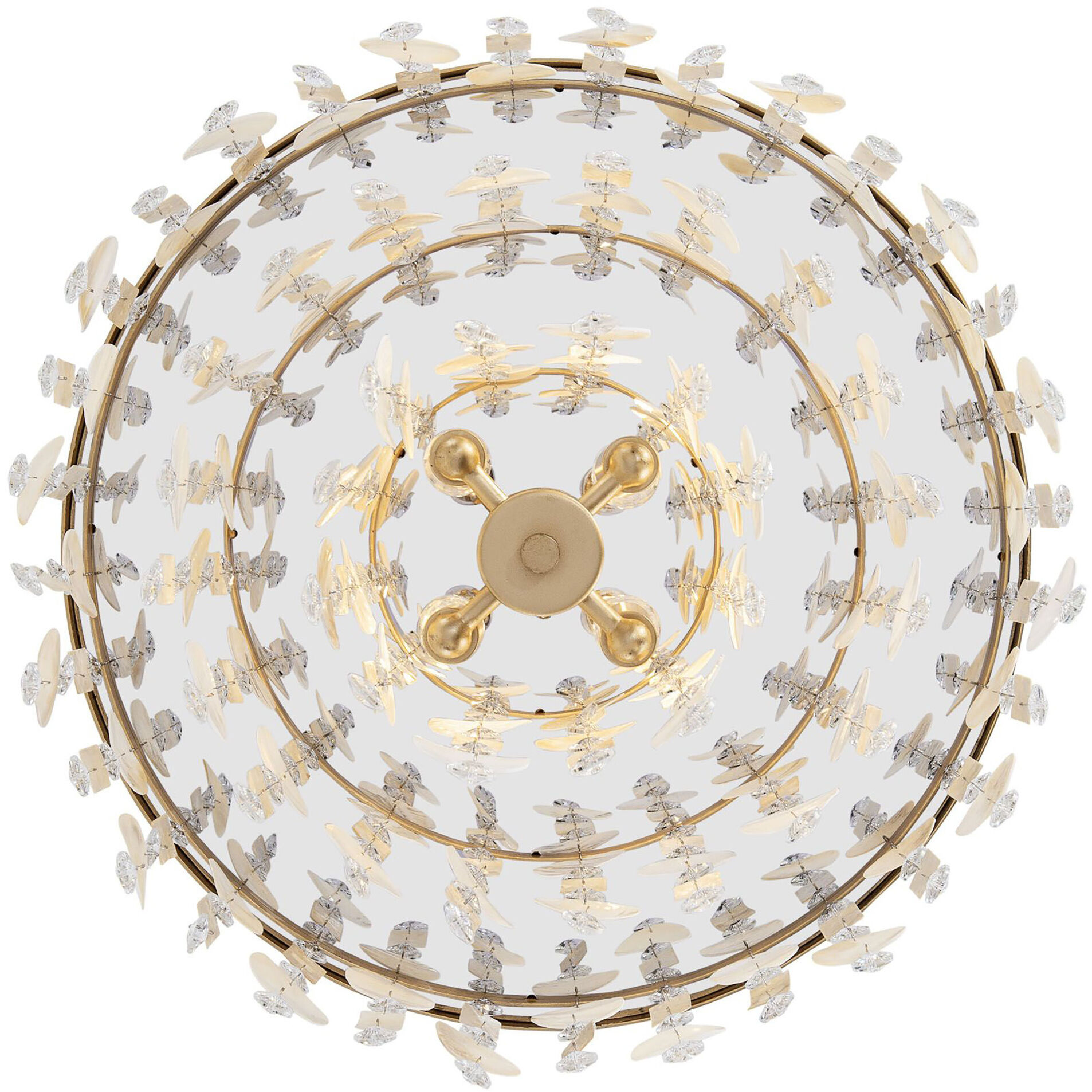 Kalani 4 Light 20 inch French Gold Semi-Flush Ceiling Light, Smithsonian Collaboration