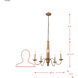 Dinner at 5 Light 28 inch Heritage Bronze and White Oak Chandelier Ceiling Light