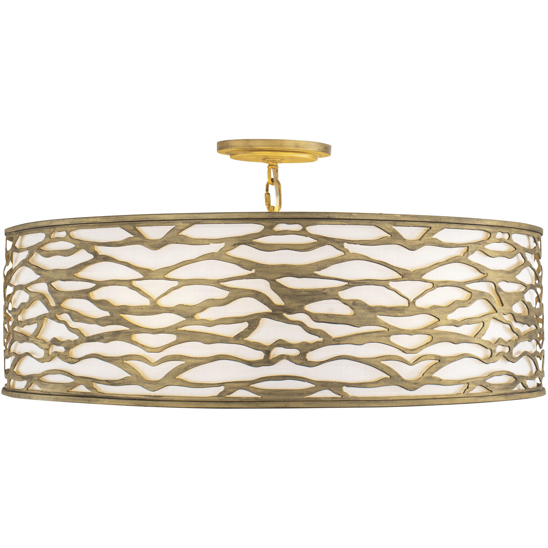 Kato 6 Light 30 inch Havana Gold Semi-Flush Mount Ceiling Light