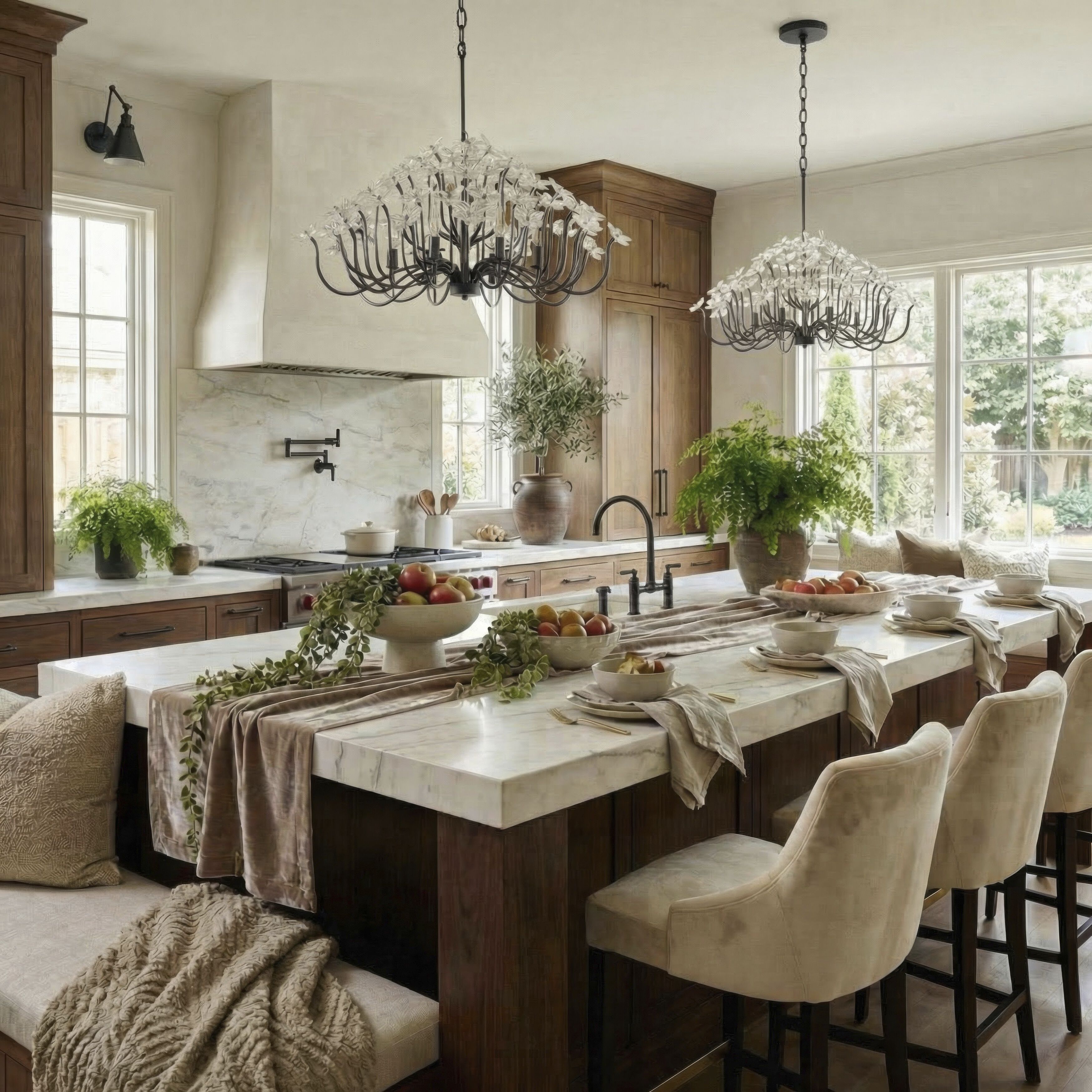 Wildflower 6 Light 26 inch Matte Black Chandelier Ceiling Light, Smithsonian Collaboration