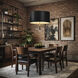 Secret Agent 4 Light 24 inch Gold and Black Leather Pendant Ceiling Light