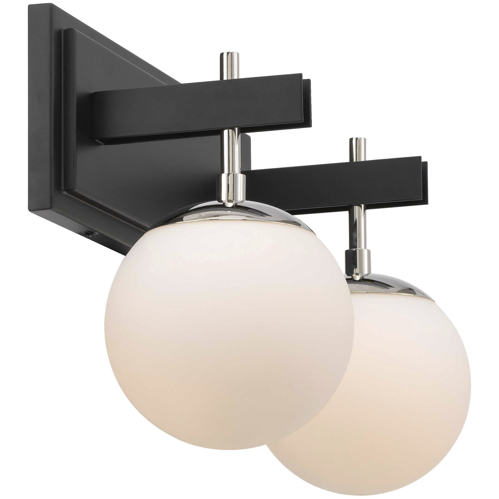 Allie 2 Light 16.25 inch Black/Polished Nickel Bath Vanity Light Wall Light