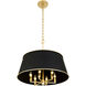 Coco 6 Light 24 inch Matte Black/French Gold Pendant Ceiling Light