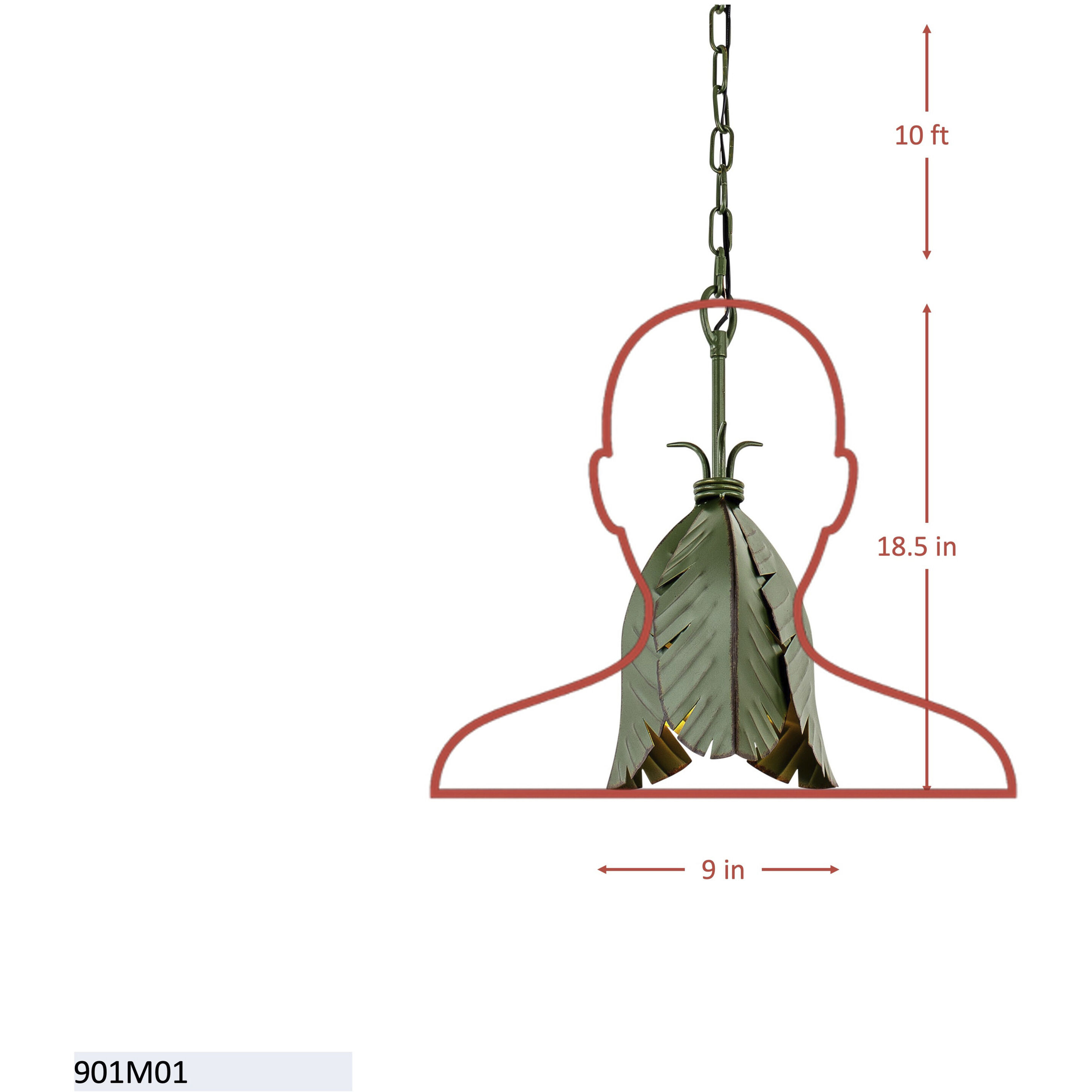 Banana Leaf 1 Light 9 inch Banana Leaf Mini Pendant Ceiling Light