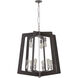 Lofty 9 Light 30 inch Faux Zebrawood and Steel Chandelier Ceiling Light in Steel/Zebrawood