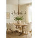 Dinner at 6 Light 38 inch Heritage Bronze and White Oak Chandelier Ceiling Light