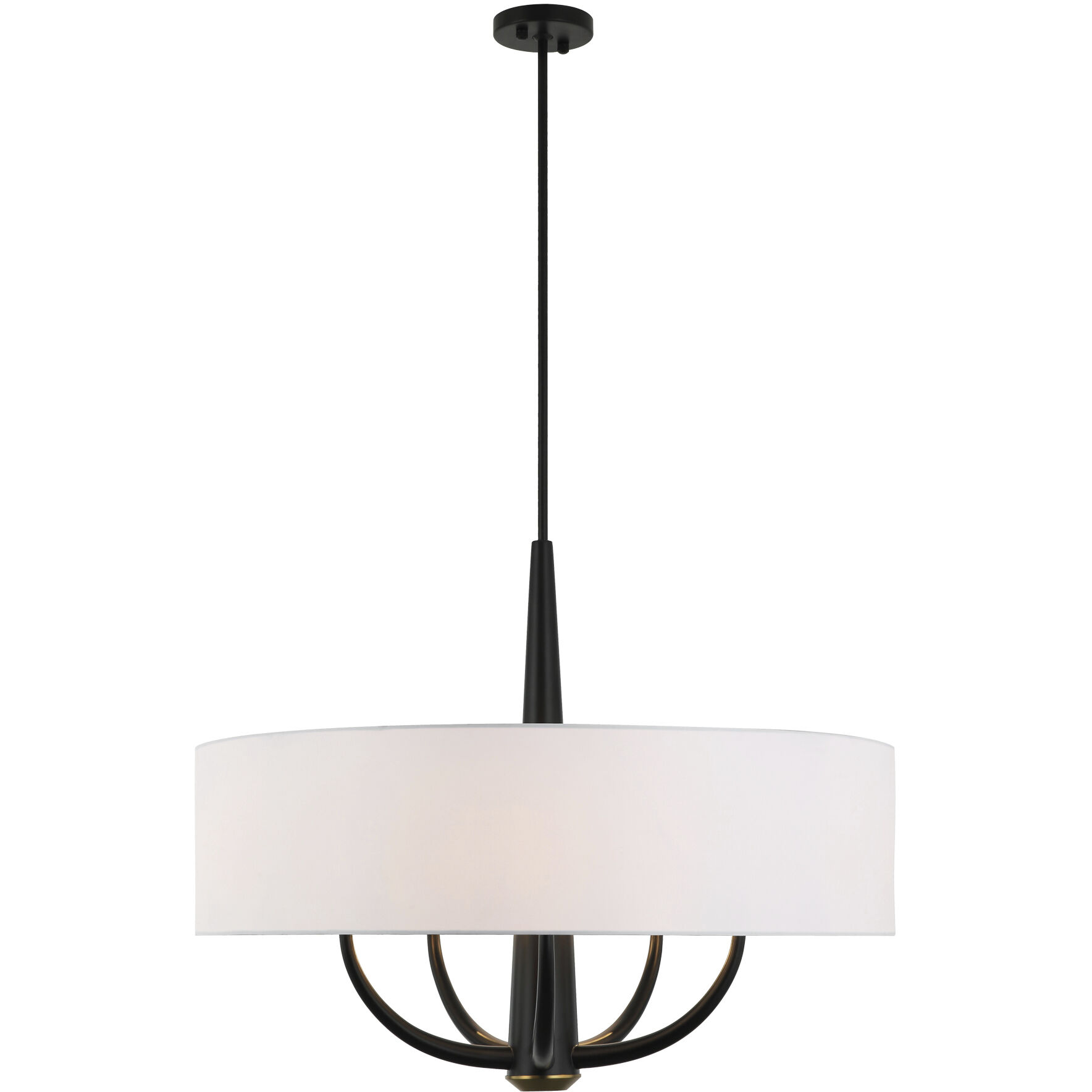 Patchwork 5 Light 30 inch Black with Satin Brass Pendant Ceiling Light