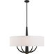 Patchwork 5 Light 30 inch Black with Satin Brass Pendant Ceiling Light