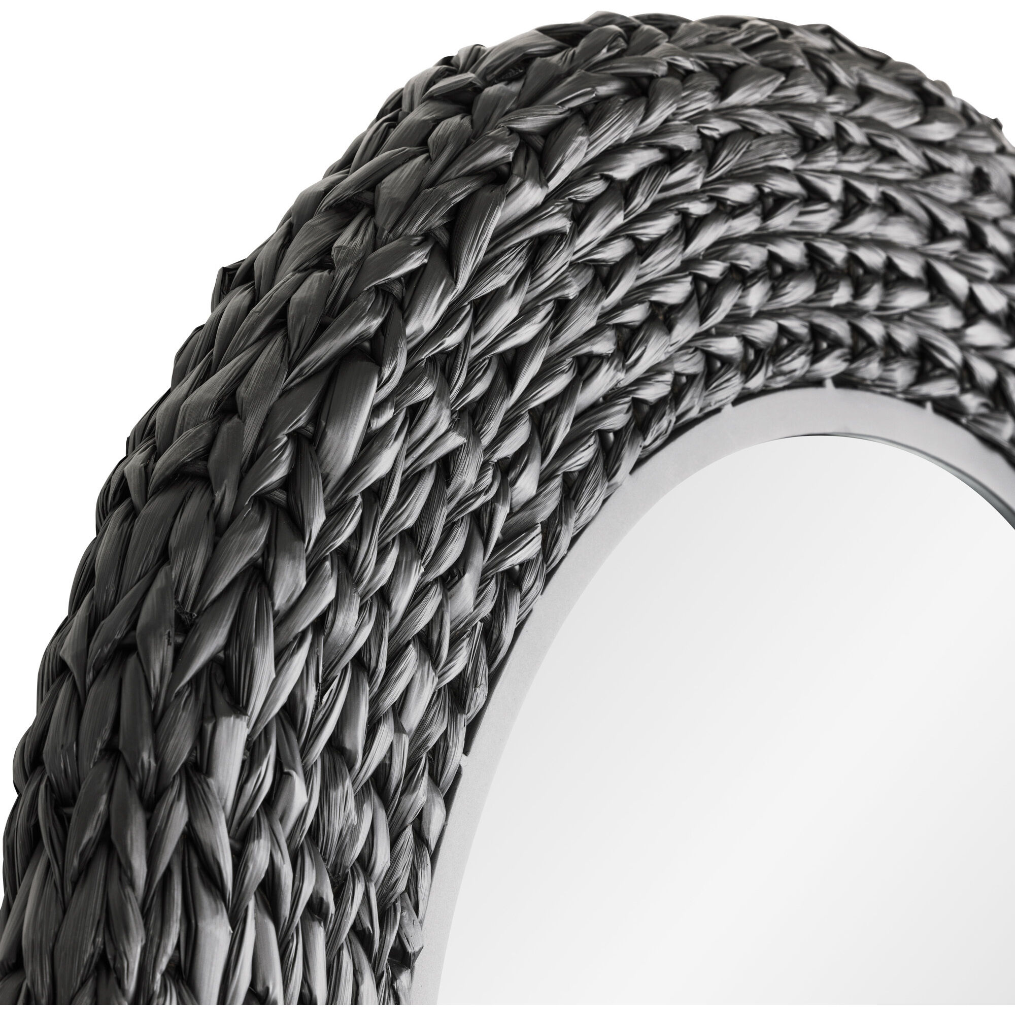 Athena 40.25 X 40.25 inch Matte Black with Black Seagrass Wall Mirror