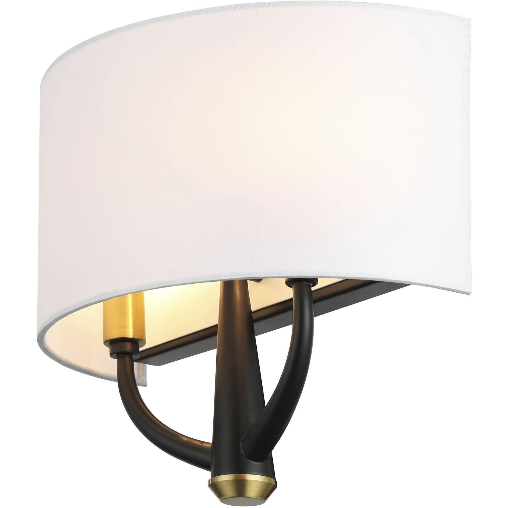 Patchwork 2 Light 12 inch Black with Satin Brass Wall Sconce Wall Light