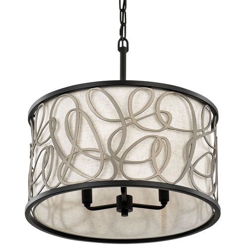 Scribble 3 Light 18 inch Matte Black Pendant Ceiling Light, Smithsonian Collaboration