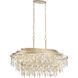 Kalani 9 Light 42 inch French Gold Linear Pendant Ceiling Light, Smithsonian Collaboration