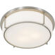 Smart 2 Light 13 inch Satin Nickel Flush Mount Ceiling Light