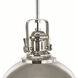 Stirling 1 Light 15 inch Polished Nickel Pendant Ceiling Light, Luz Studio