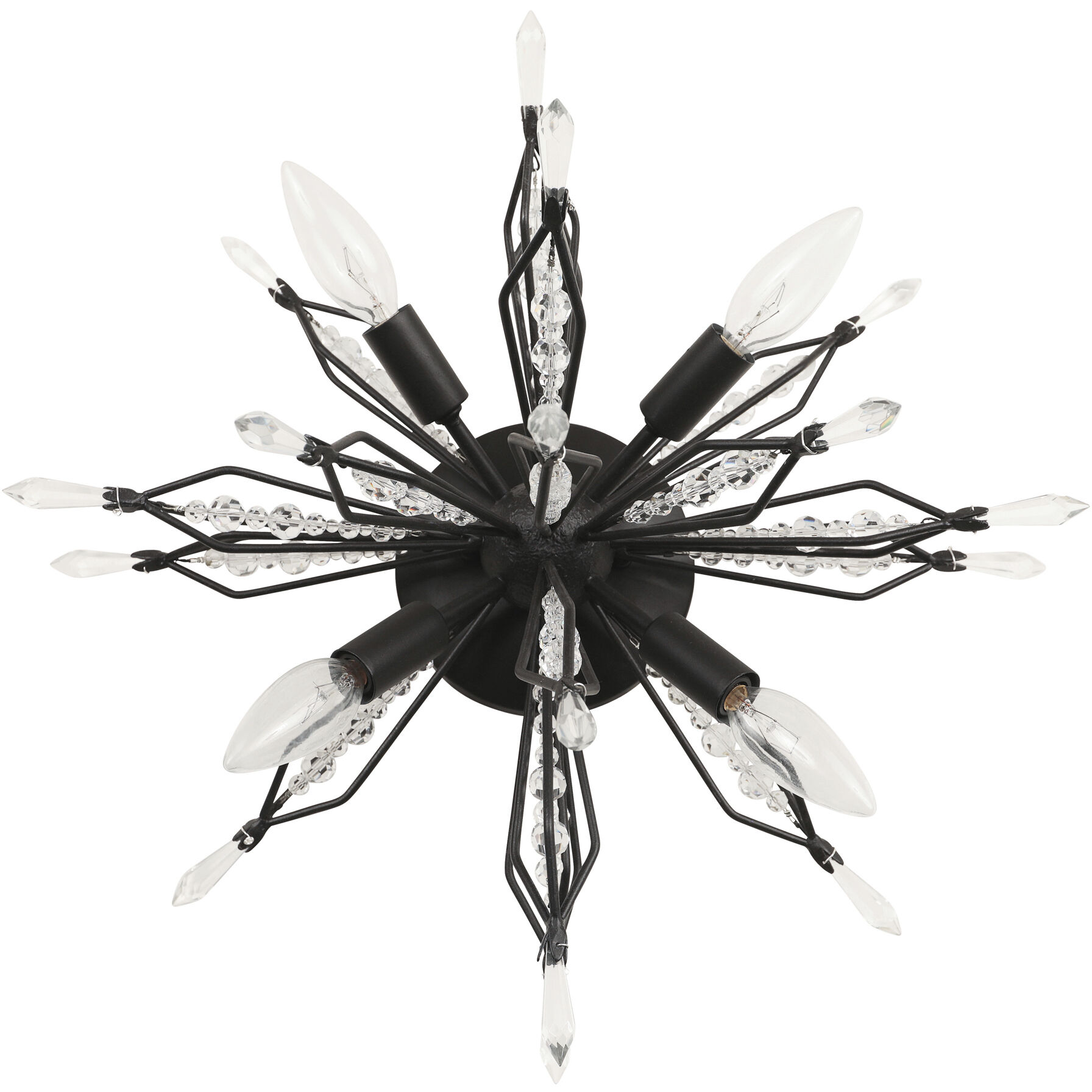 Orbital 4 Light 18.3 inch Carbon Semi-Flush Ceiling Light