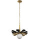 Daphne 1 Light 18.5 inch Matte Black with French Gold Pendant Ceiling Light