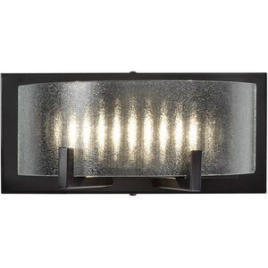 Firefly LED 11 inch Warm Bronze Vanity Light Wall Light, Micro-Texture Glass
