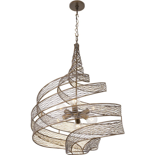 Flow 6 Light 26 inch Hammered Ore Pendant Ceiling Light