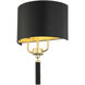 Secret Agent 2 Light 12 inch Gold and Black Leather Wall Sconce Wall Light