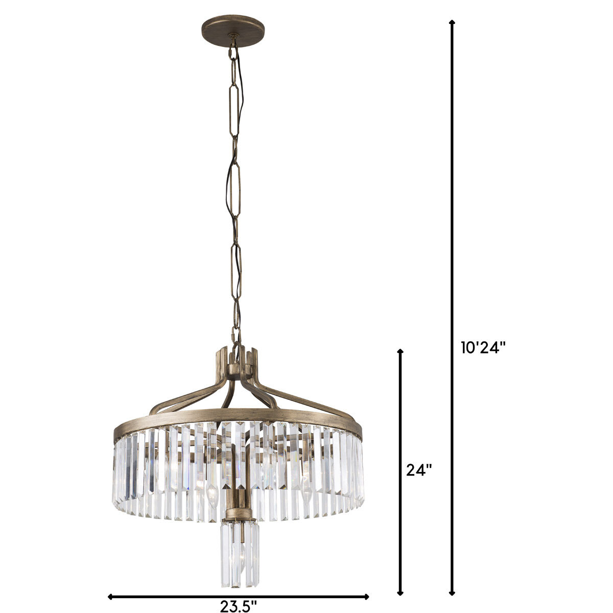 Social Club 7 Light 23.5 inch Havana Gold Pendant Ceiling Light