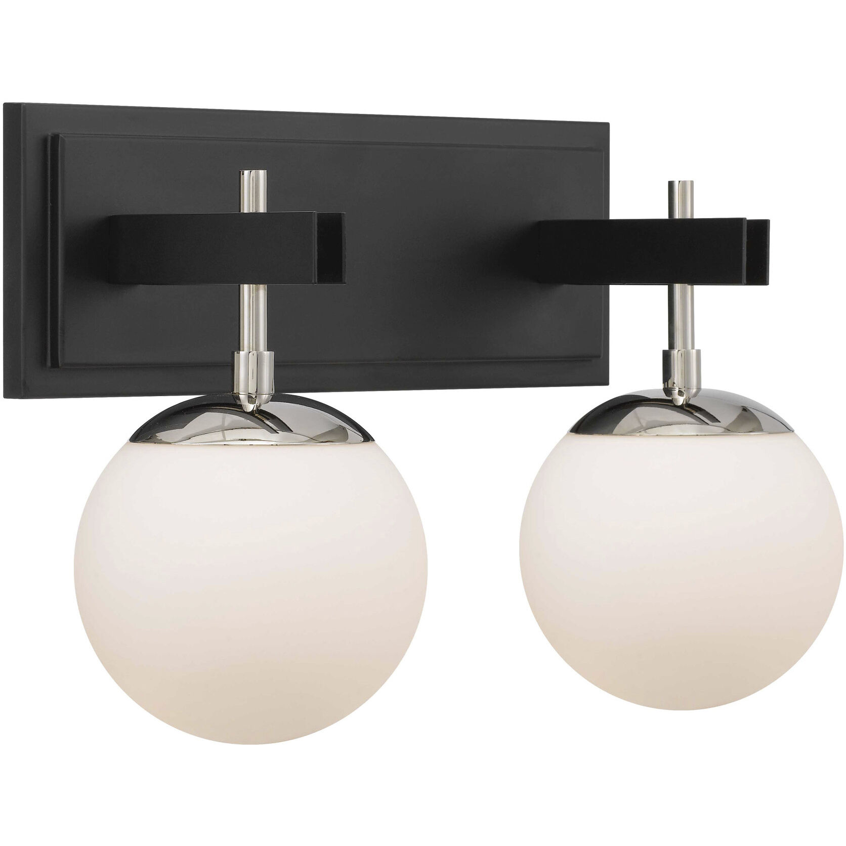 Allie 2 Light 16.25 inch Black/Polished Nickel Bath Vanity Light Wall Light
