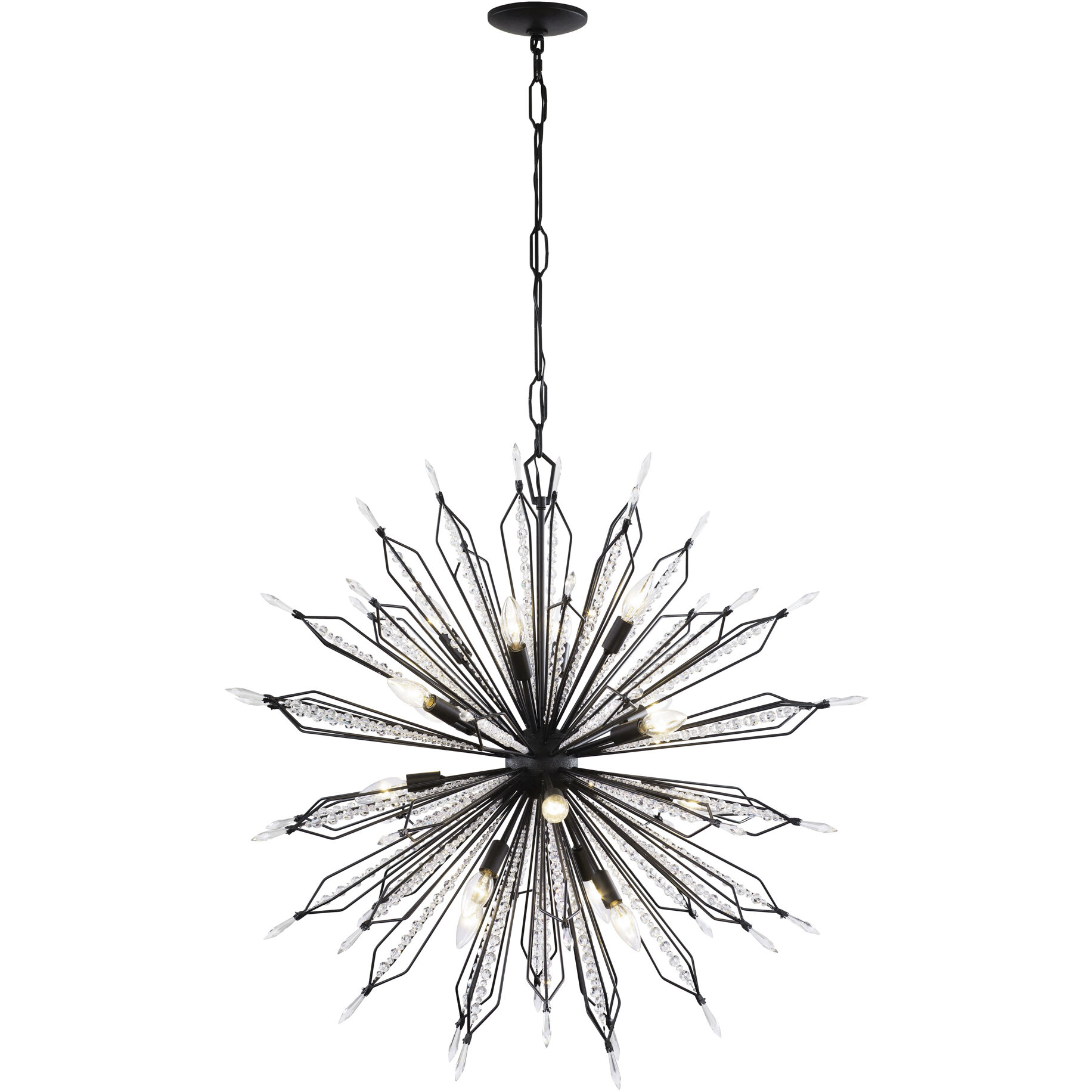 Orbital 16 Light 36 inch Carbon Pendant Ceiling Light
