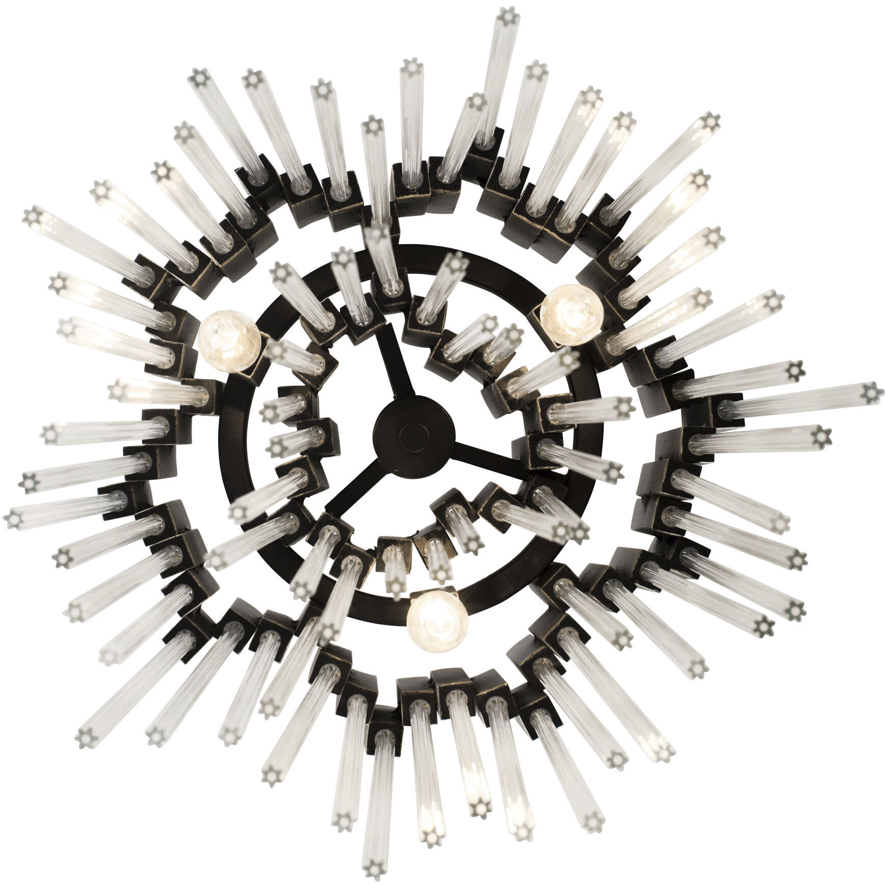 Matrix 3 Light 14 inch Matte Black and French Gold Pendant Ceiling Light in Matte Black/French Gold