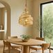 Flow 3 Light 18 inch Baguette and Natural Rattan Pendant Ceiling Light in Baguette/Natural Rattan, Smithsonian Collaboration