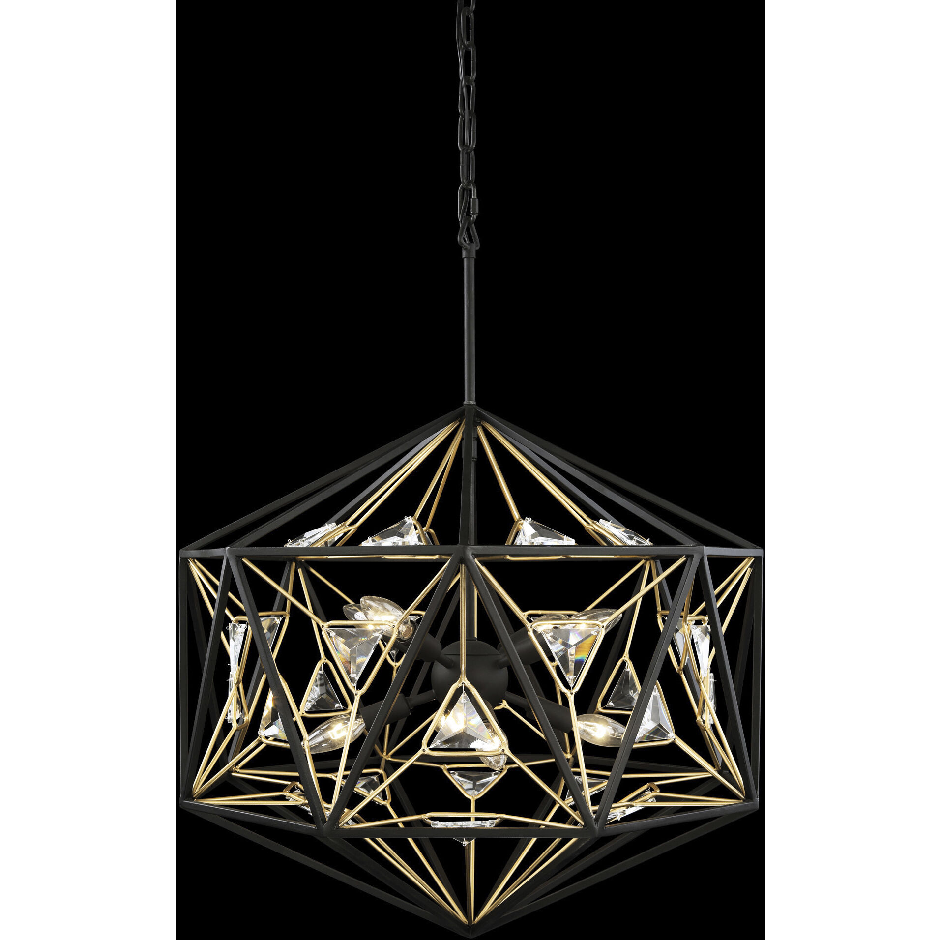 Marcia 8 Light 24 inch Matte Black and French Gold Pendant Ceiling Light