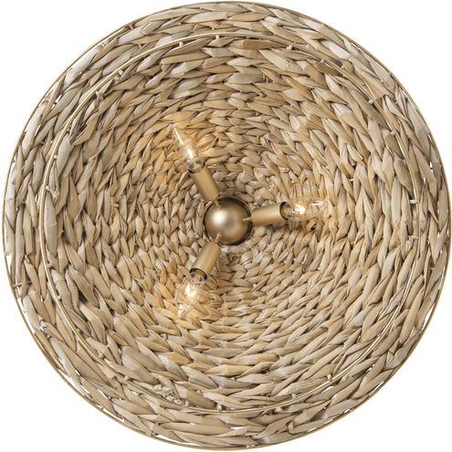 Hilton Head 9 Light 26.25 inch French Gold with Natural Seagrass Pendant Ceiling Light