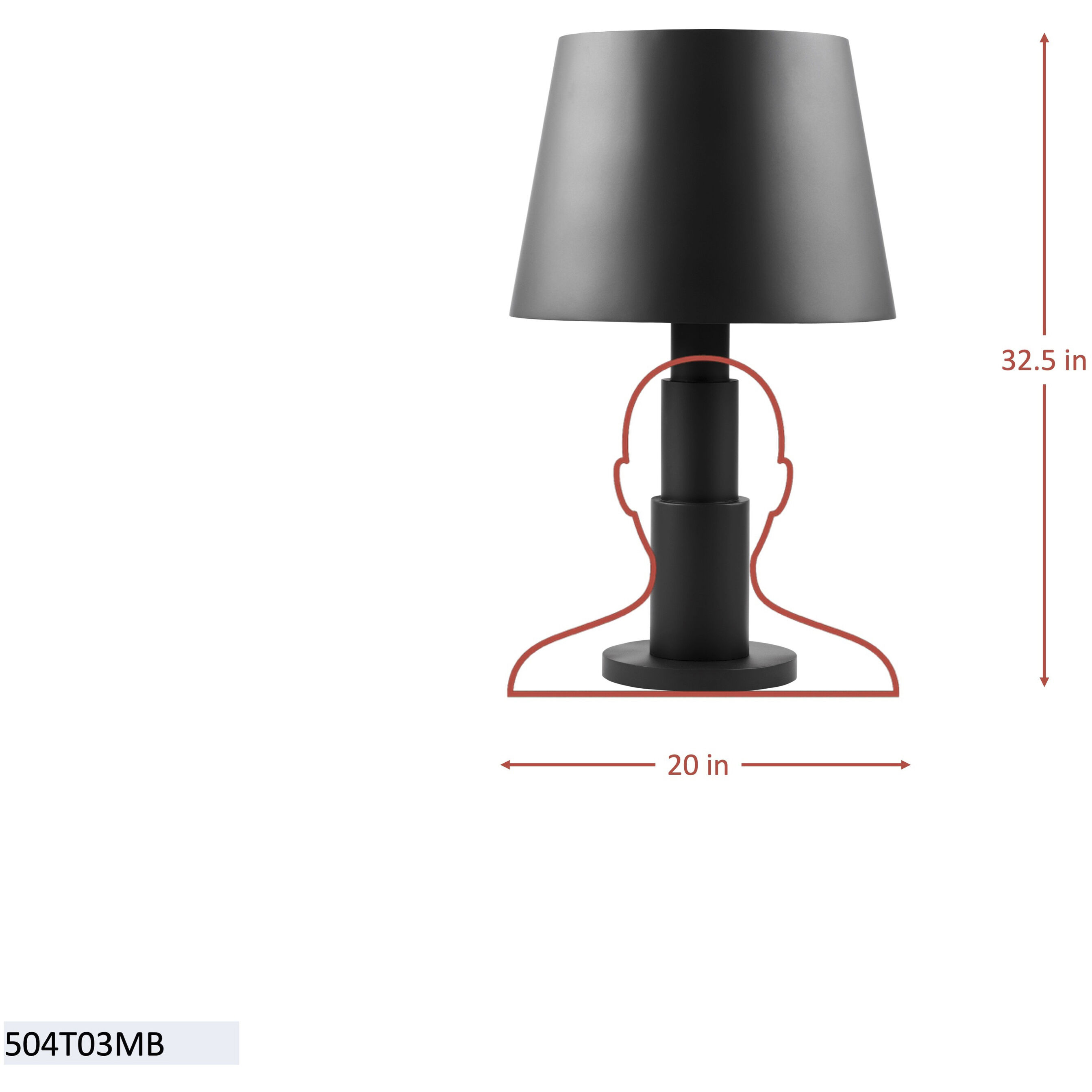 Giustino 32.5 inch 5 watt Matte Black Table Lamp Portable Light