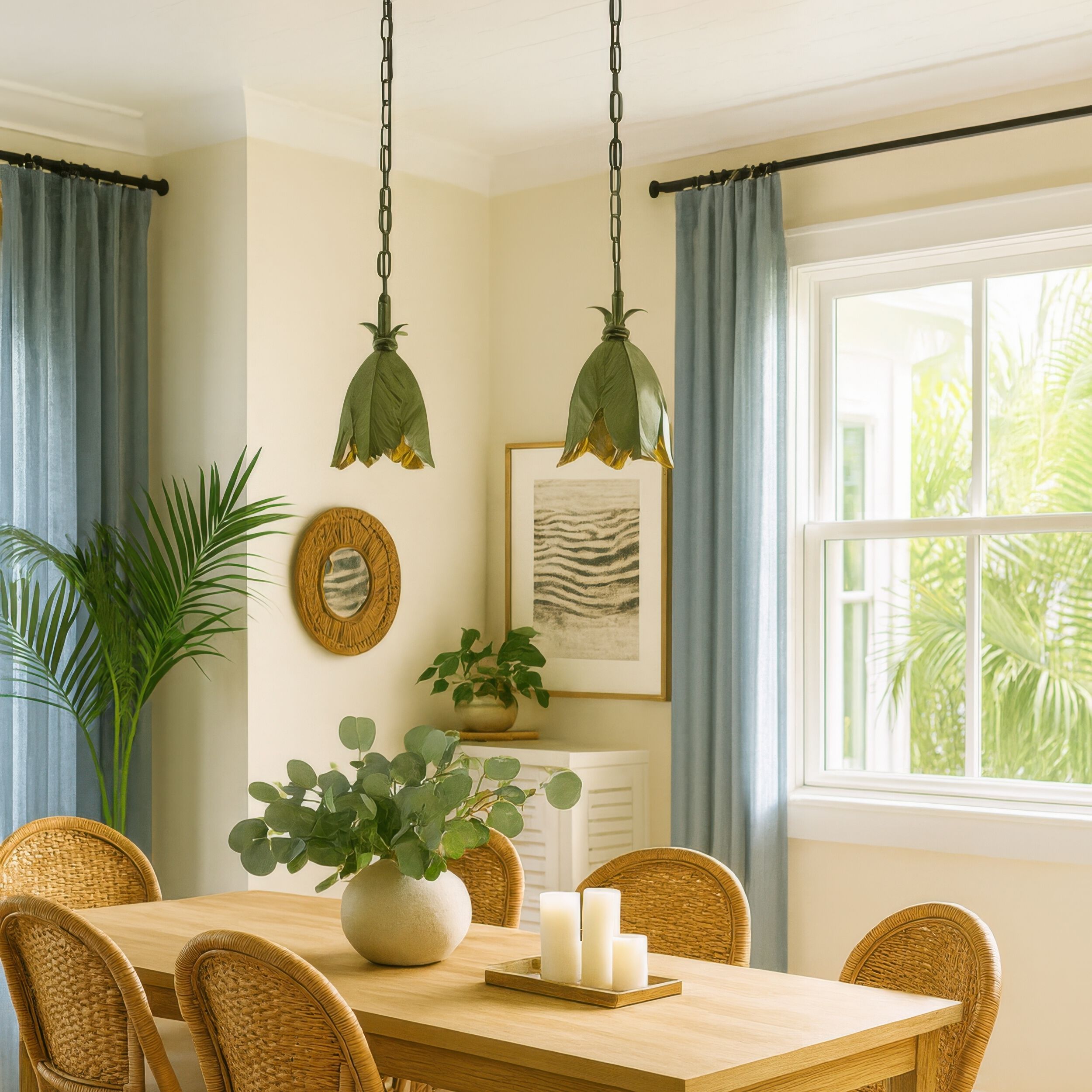 Banana Leaf 1 Light 9 inch Banana Leaf Mini Pendant Ceiling Light