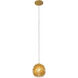 Urchin 1 Light 6.3 inch Gold Mini Pendant Ceiling Light